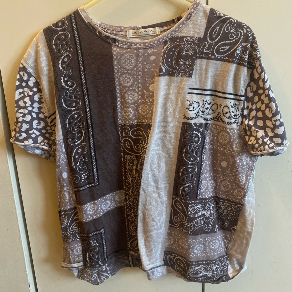 Paisley Pattern Oversized Tee